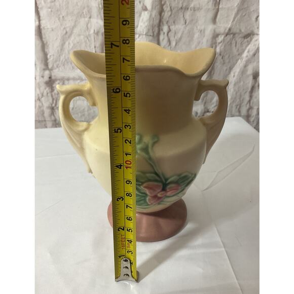 VTG Hull Art USA Pottery Wildflower Vase W-4-6 1/2" Double Handle Yellow Multi - Picture 3 of 9